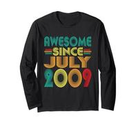 Awesome Since July 2009 Years 16th Birthday Funny Vintage Long Sleeve T-Shirt
