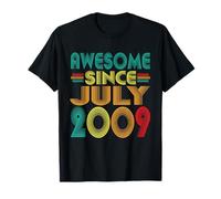 Awesome Since July 2009 Years 16th Birthday Funny Vintage T-Shirt