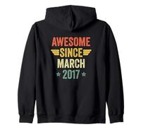 Awesome Since March 2017 Zip Hoodie