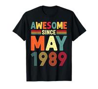 Awesome since May 1989 Vintage 36th Birthday 36 years old T-Shirt