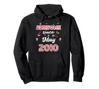 Awesome since May 2010 flowers 2010 May Birthday Pullover Hoodie