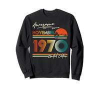 Awesome Since November 1970 Vintage Retro 55th Birthday Men Sweatshirt