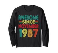 Awesome Since November 1987 Years 38th Bday Funny Vintage Long Sleeve T-Shirt