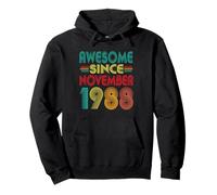 Awesome Since November 1988 Years 37th Bday Funny Vintage Pullover Hoodie