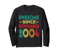 Awesome Since November 2004 Years 21st Bday Funny Vintage Long Sleeve T-Shirt