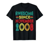 Awesome Since November 2008 Years 17th Bday Funny Vintage T-Shirt