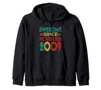 Awesome Since November 2009 Years 16th Bday Funny Vintage Zip Hoodie