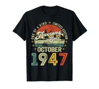 Awesome Since October 1947 Vintage Retro 78th Birthday Men T-Shirt