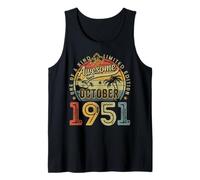 Awesome since October 1951 74 Year Old 74th Birthday Men Dad Tank Top