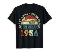 Awesome Since October 1956 Vintage Men Women 69th Birthday T-Shirt