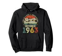 Awesome Since October 1963 Vintage Retro 62nd Birthday Men Pullover Hoodie