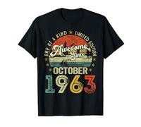 Awesome Since October 1963 Vintage Retro 62nd Birthday Men T-Shirt