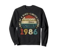 Awesome Since October 1986 Vintage Men Women 39th Birthday Sweatshirt