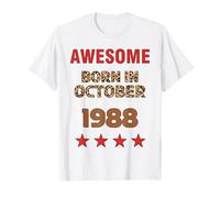 Awesome since October 1988 Leopard Print October Birthday T-Shirt