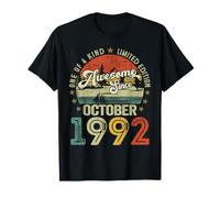 Awesome Since October 1992 Vintage Retro 33rd Birthday Men T-Shirt