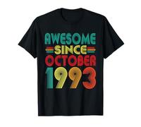 Awesome Since October 1993 Years 32nd Birthday Funny Vintage T-Shirt