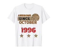 Awesome since October 1996 Leopard Print October Birthday T-Shirt