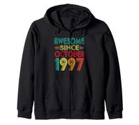 Awesome Since October 1997 Years 28th Birthday Funny Vintage Zip Hoodie