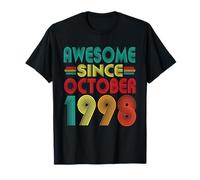 Awesome Since October 1998 Years 27th Birthday Funny Vintage T-Shirt