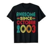 Awesome Since October 2003 Years 22nd Birthday Funny Vintage T-Shirt
