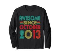 Awesome Since October 2013 Years 12nd Birthday Funny Vintage Long Sleeve T-Shirt