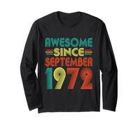 Awesome Since September 1972 Years 53rd Bday Funny Vintage Long Sleeve T-Shirt