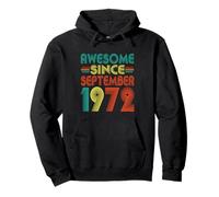 Awesome Since September 1972 Years 53rd Bday Funny Vintage Pullover Hoodie