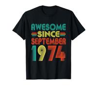 Awesome Since September 1974 Years 51st Bday Funny Vintage T-Shirt