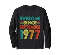 Awesome Since September 1977 Years 48th Bday Funny Vintage Long Sleeve T-Shirt