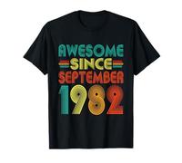 Awesome Since September 1982 Years 43rd Bday Funny Vintage T-Shirt