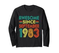 Awesome Since September 1983 Years 42nd Bday Funny Vintage Long Sleeve T-Shirt