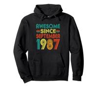 Awesome Since September 1987 Years 38th Bday Funny Vintage Pullover Hoodie