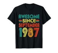 Awesome Since September 1987 Years 38th Bday Funny Vintage T-Shirt
