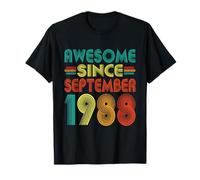 Awesome Since September 1988 Years 37th Bday Funny Vintage T-Shirt