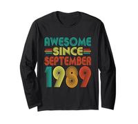 Awesome Since September 1989 Years 36th Bday Funny Vintage Long Sleeve T-Shirt