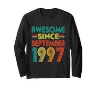 Awesome Since September 1997 Years 28th Bday Funny Vintage Long Sleeve T-Shirt