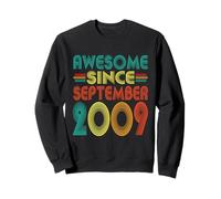 Awesome Since September 2009 Years 16th Bday Funny Vintage Sweatshirt