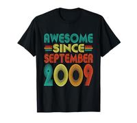Awesome Since September 2009 Years 16th Bday Funny Vintage T-Shirt
