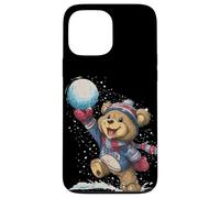 Awesome Snowball Battles with this Teddy Bear Look Case for iPhone 13 Pro Max