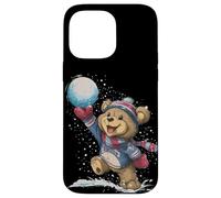 Awesome Snowball Battles with this Teddy Bear Look Case for iPhone 14 Pro Max