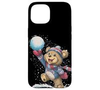 Awesome Snowball Battles with this Teddy Bear Look Case for iPhone 15