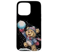 Awesome Snowball Battles with this Teddy Bear Look Case for iPhone 15 Pro Max