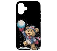 Awesome Snowball Battles with this Teddy Bear Look Case for iPhone 16