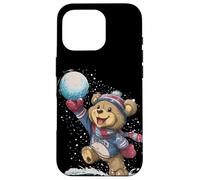 Awesome Snowball Battles with this Teddy Bear Look Case for iPhone 16 Pro