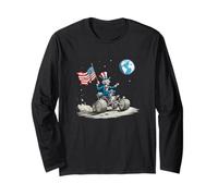 Awesome Space Vehicle on Moon with Earth Long Sleeve T-Shirt