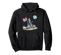 Awesome Space Vehicle on Moon with Earth Pullover Hoodie
