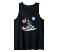 Awesome Space Vehicle on Moon with Earth Tank Top