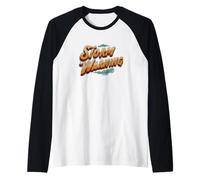Awesome Storm Warning Emblem Raglan Baseball Tee