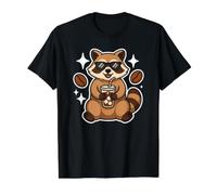 Awesome Trash Panda Drinking Iced Latte Coffee Beverage Value Graphic T-Shirt, Men, Black, XL