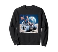 Awesome Uncle Sam on Moon with Cool Vehicle Sweatshirt